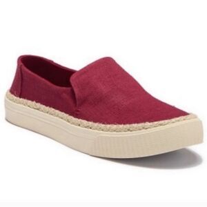 Toms Sunset Red Heritage Slip-ons size 10